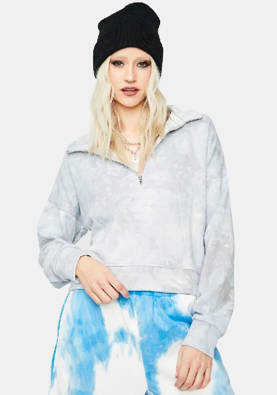 Berry About The Vibe Tie Dye Cropped Pullover