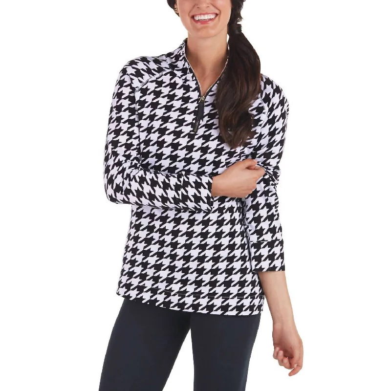 Poppy Pullover Top In Houndstooth