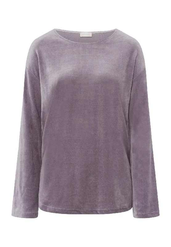 Favourites Velour Round Neck Pullover | Orchid 78692-1487