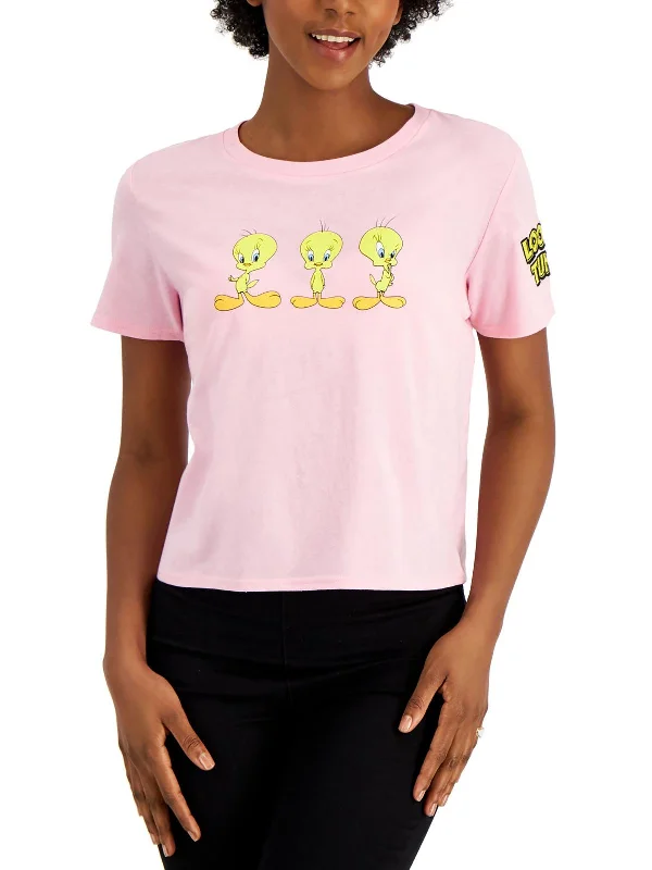 Womens Embroidery Tee Looney Tunes Pullover Top