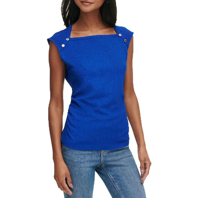 Womens Square Neckline Sleeveless Pullover Top