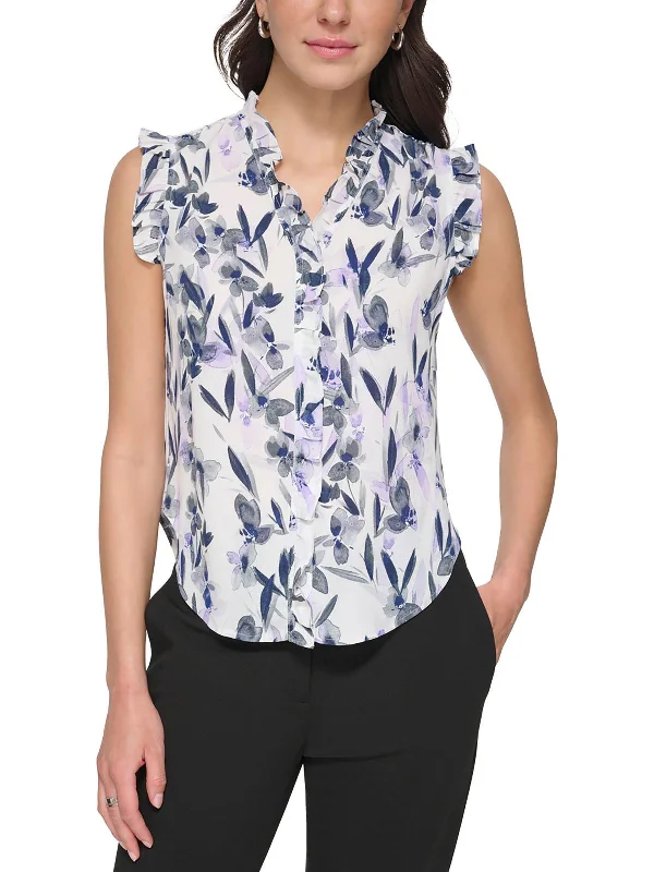 Womens Floral Print Pullover Top