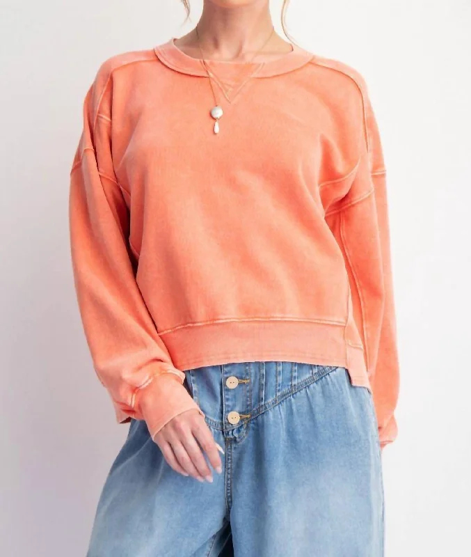 Copeland Pullover Sweatshirt In Burnt Orange/terracota