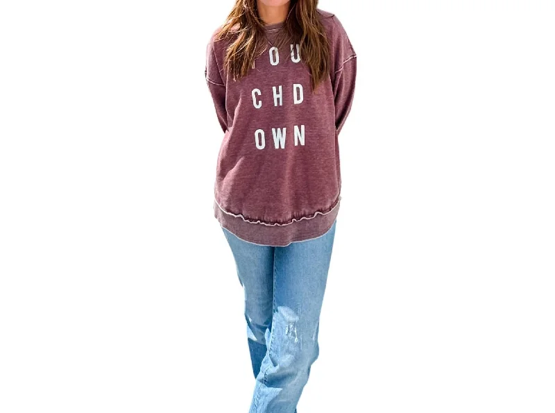 Touchdown Burnout Campus Pullover In Purple