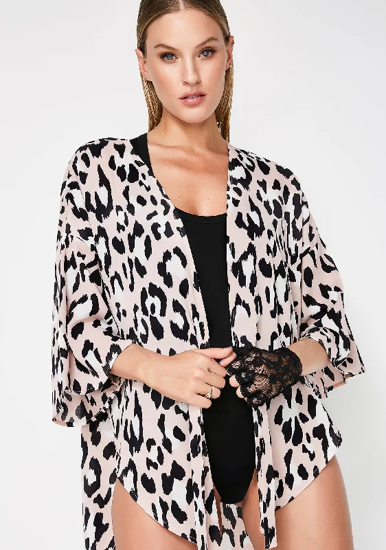 Roam Wild Leopard Kimono