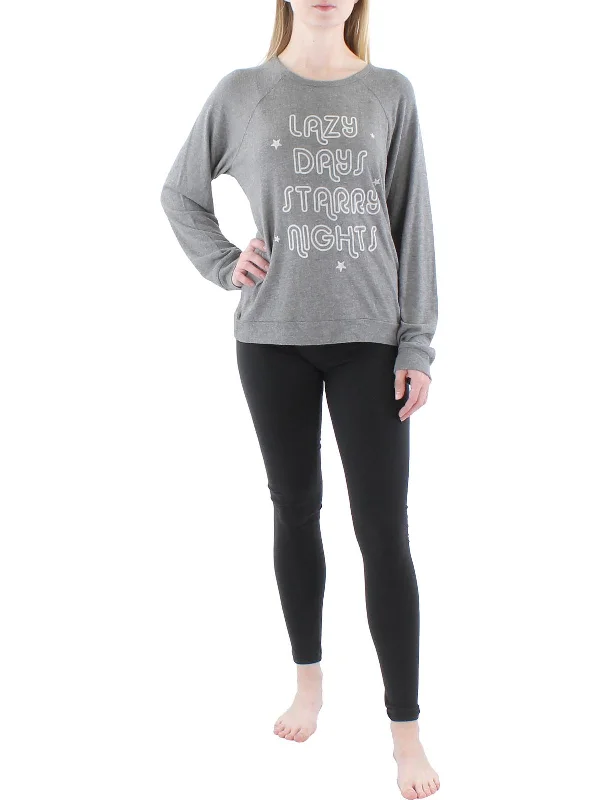 Womens Heathered Comfy Pullover Top