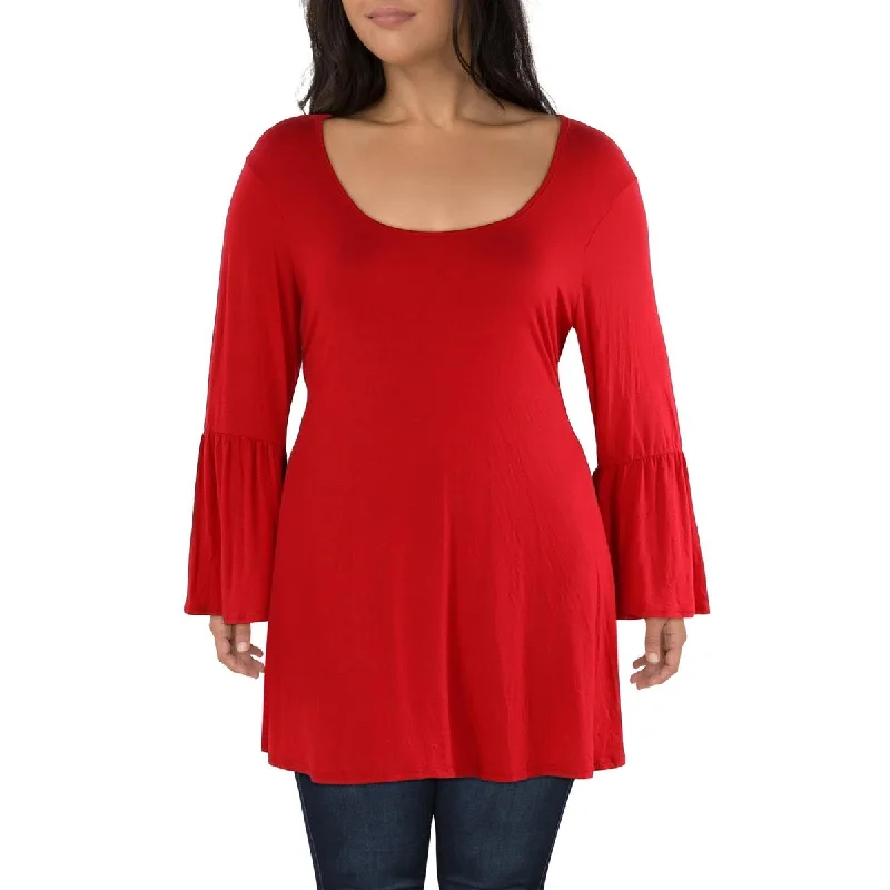 Plus Womens Jersey Pullover Tunic Top