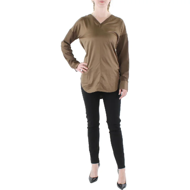 Token Womens Banded V-Neck Pullover Top