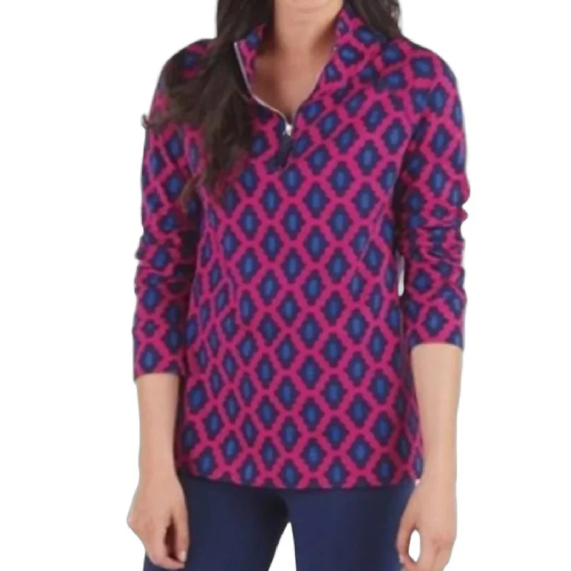 Poppy Pullover Top In Pink/navy