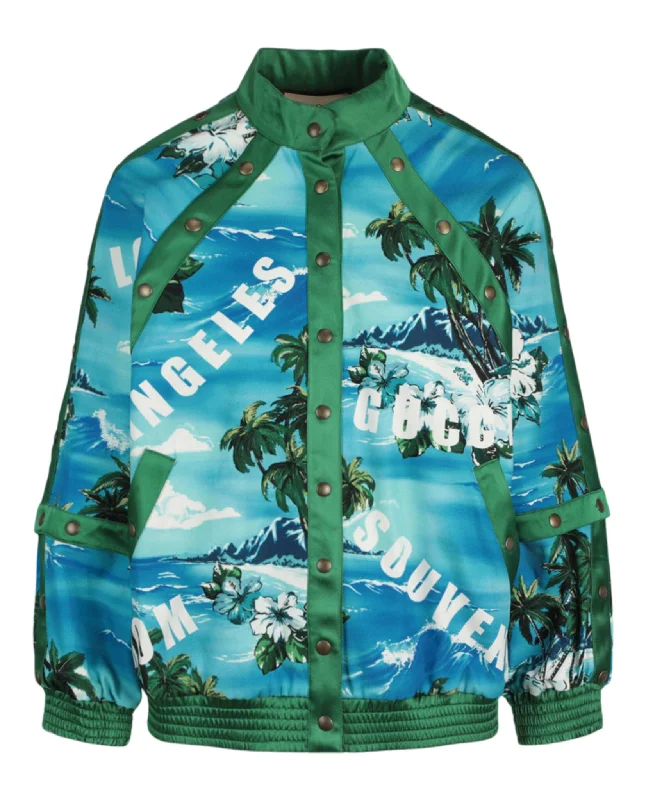 Palm Tree Bomber Jacket