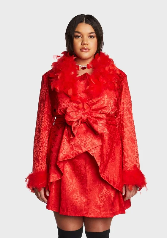 Plus Spicy Crushes And Wishes Brocade Coat