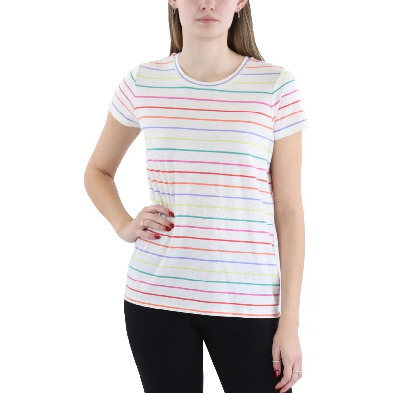 Womens Cotton Blend Striped Pullover Top