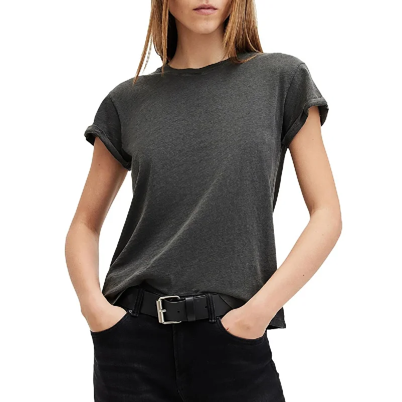 Womens Cotton Short Cuff Sleeve Pullover Top