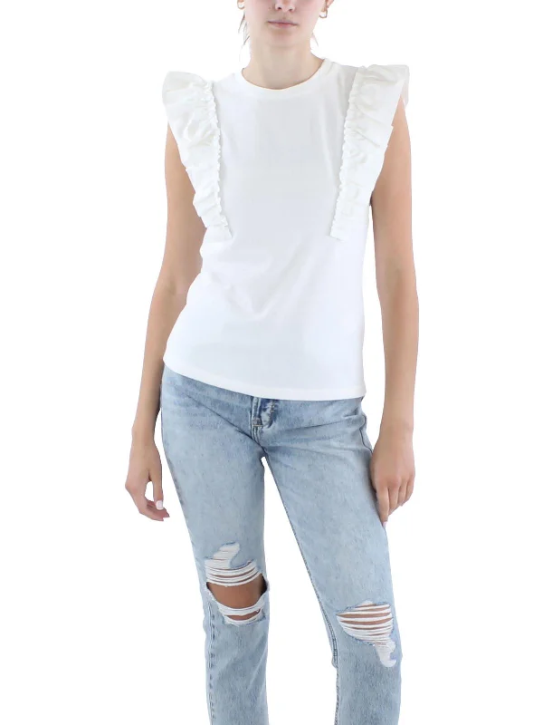 Womens Ruffled Pullover Top