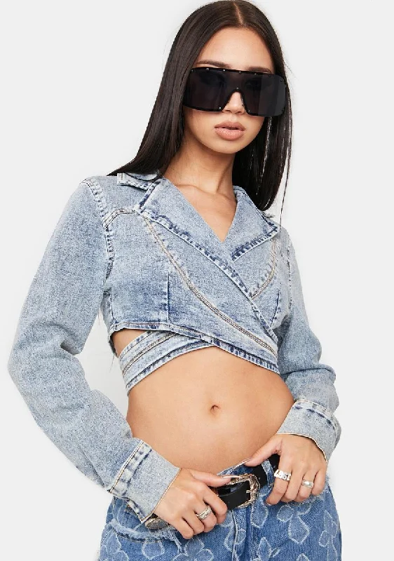 Talk That Talk Denim Blazer