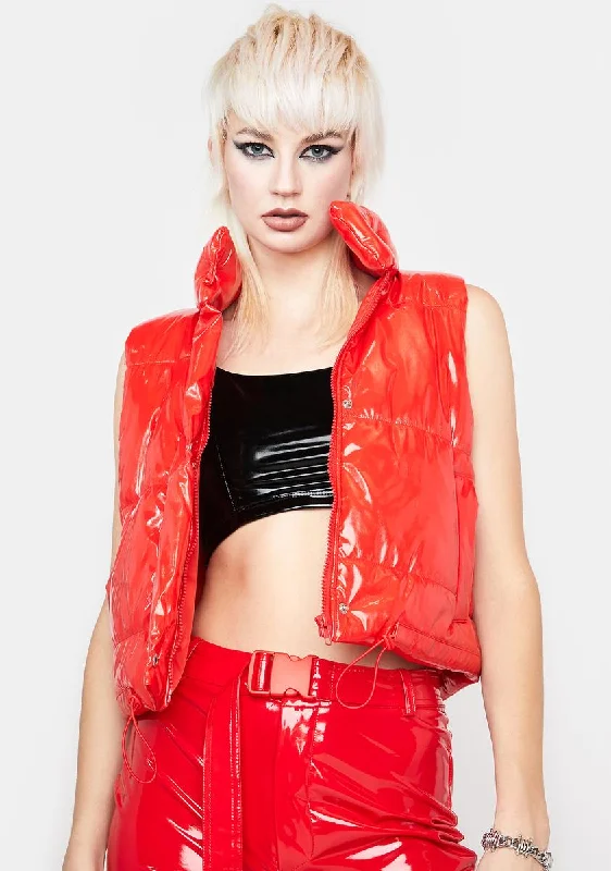 Cherry Freaky Futuristic Puffer Vest