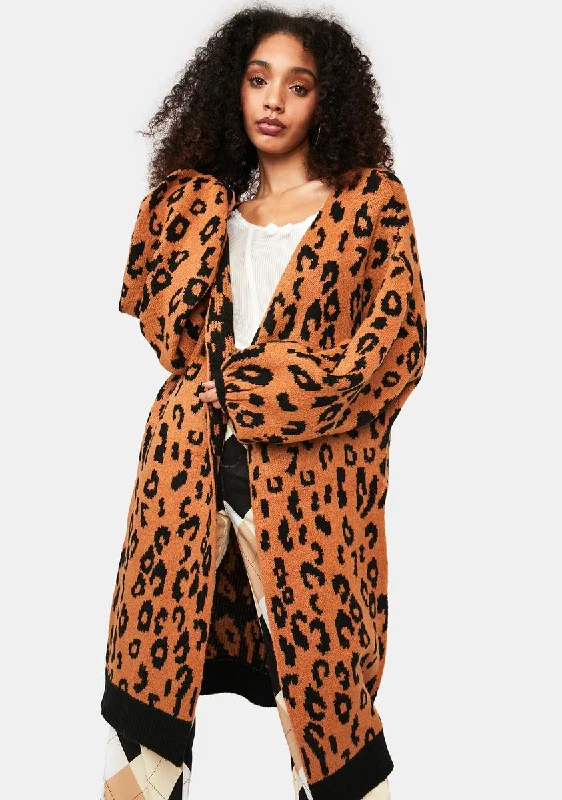 Purrfect Day Animal Print Cardigan