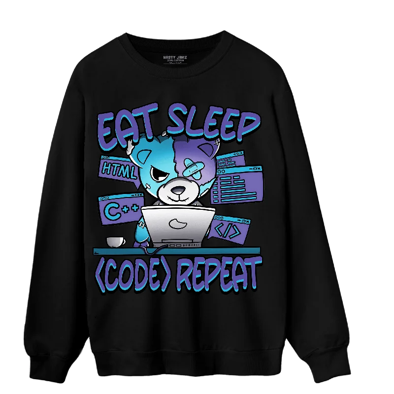 NastyJamz Aqua 6s Sweatshirt Match Eat Sleep Code BER