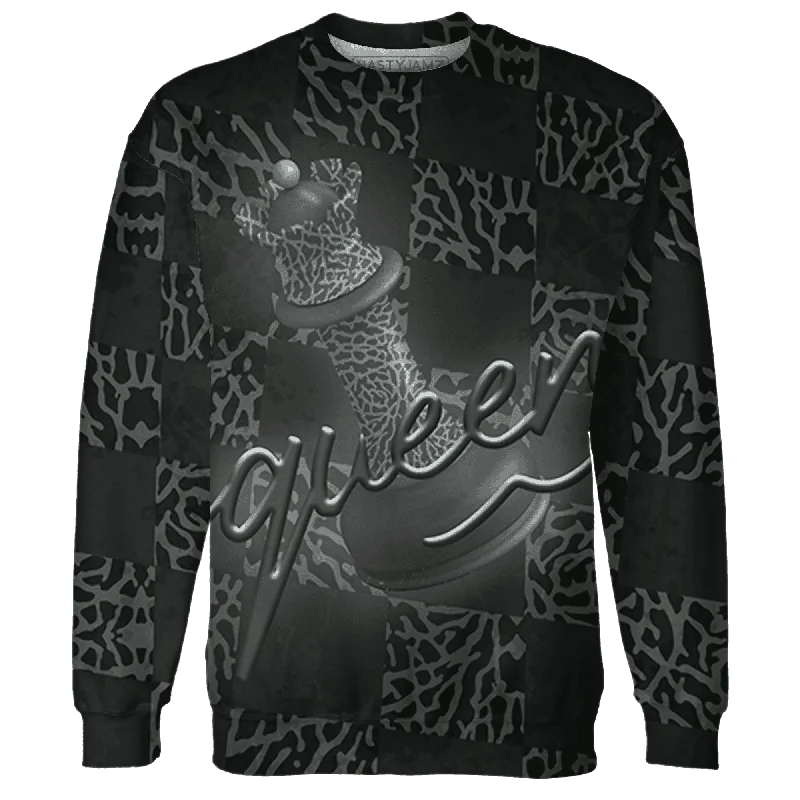 NastyJamz Fear Pack 3s Sweatshirt Match Black Queen All-Over Print