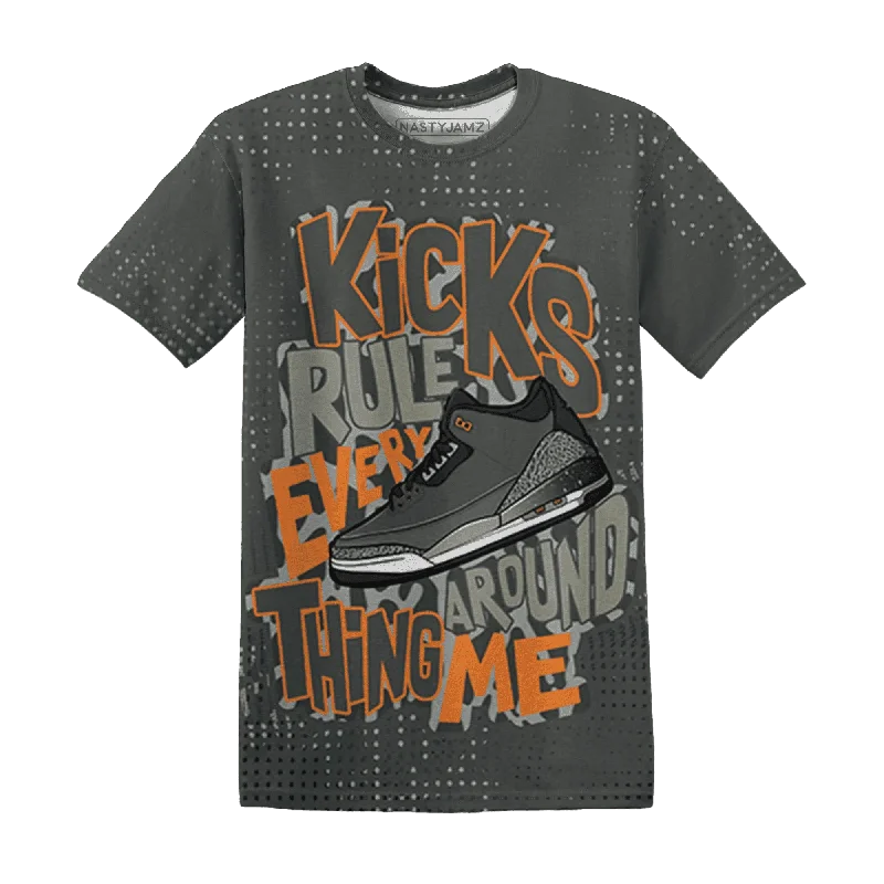 NastyJamz Fear Pack 3s T-Shirt Match Kicks Rule All-Over Print