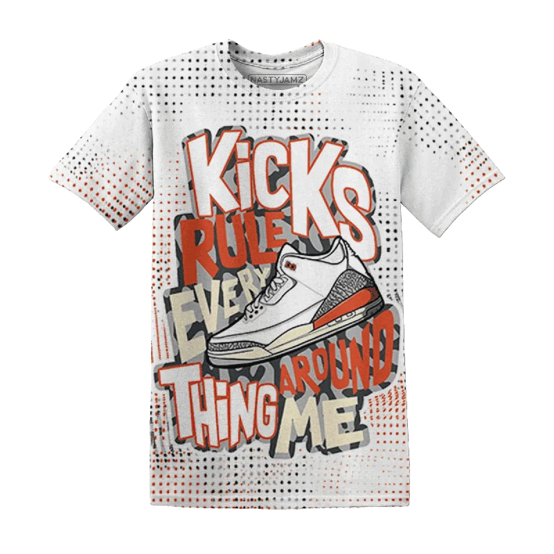 NastyJamz Georgia Peach 3s T-Shirt Match Kicks Rule All-Over Print