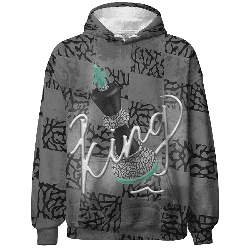 NastyJamz Green Glow 3s Hoodie Match Black King All-Over Print