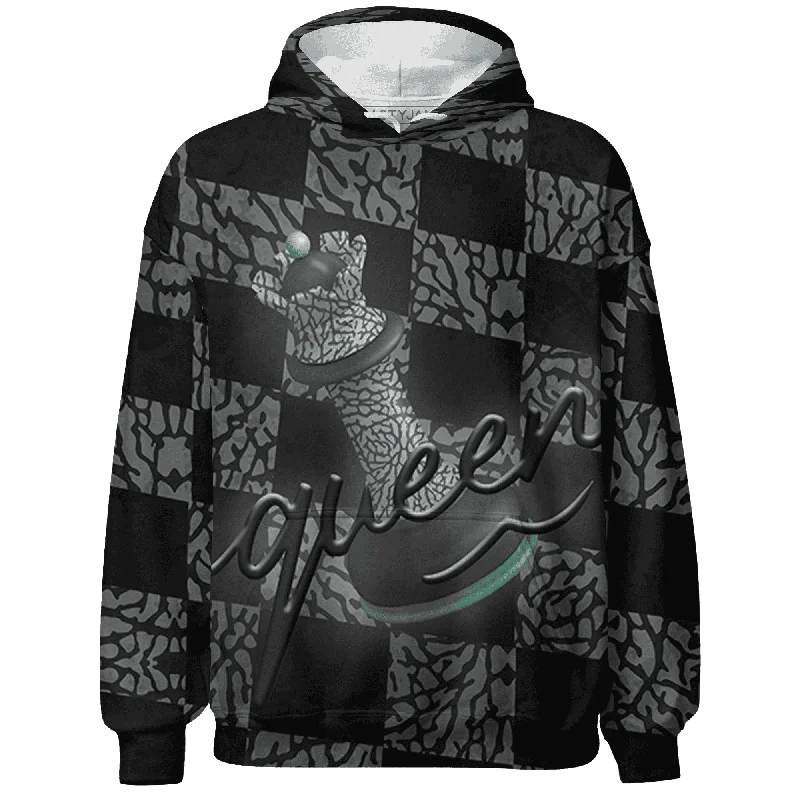 NastyJamz Green Glow 3s Hoodie Match Black Queen All-Over Print