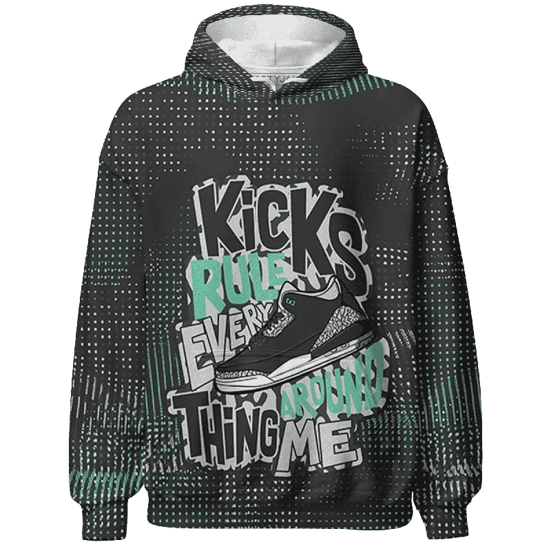 NastyJamz Green Glow 3s Hoodie Match Kicks Rule All-Over Print