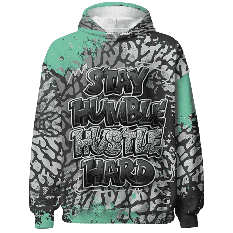 NastyJamz Green Glow 3s Hoodie Match Stay Humble Hustle Hard All-Over Print