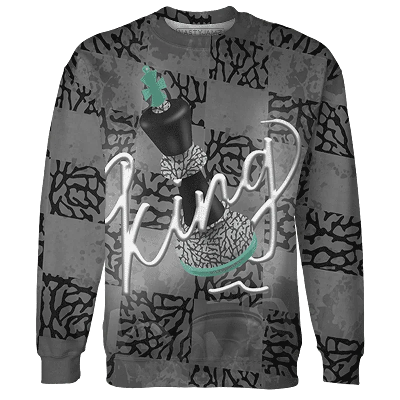 NastyJamz Green Glow 3s Sweatshirt Match Black King All-Over Print