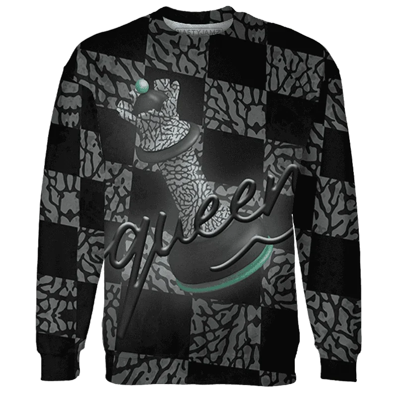 NastyJamz Green Glow 3s Sweatshirt Match Black Queen All-Over Print