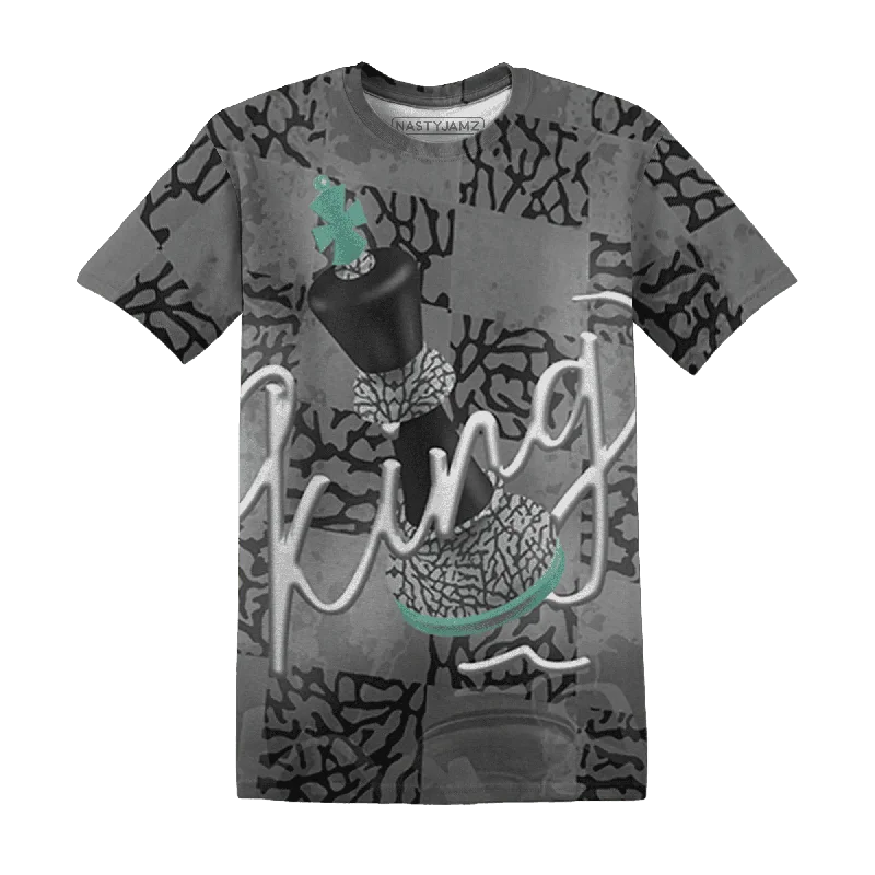 NastyJamz Green Glow 3s T-Shirt Match Black King All-Over Print