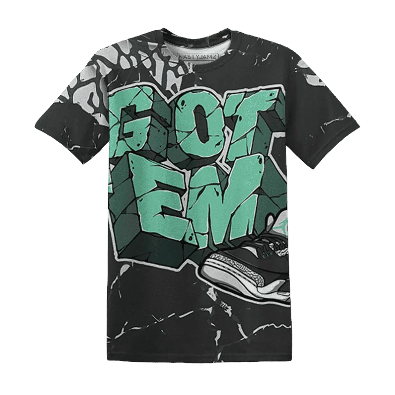 NastyJamz Green Glow 3s T-Shirt Match Got Em All-Over Print