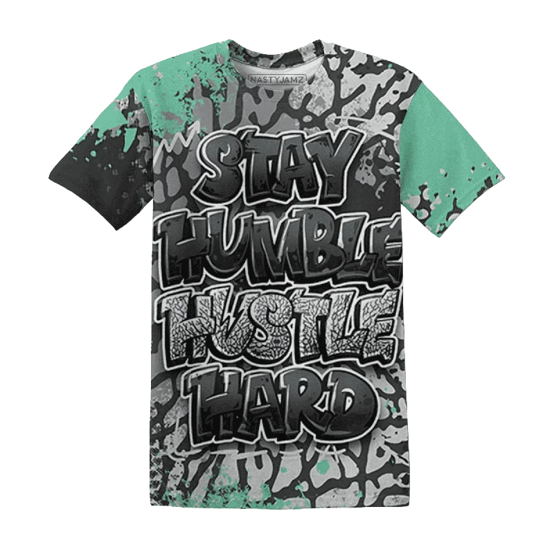 NastyJamz Green Glow 3s T-Shirt Match Stay Humble Hustle Hard All-Over Print