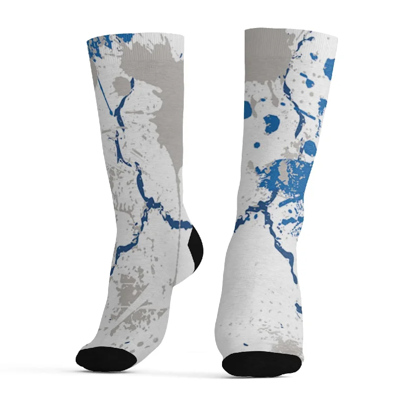 NastyJamz Industrial Blue 4s Socks Match Hustle Move In Silence All-Over Print