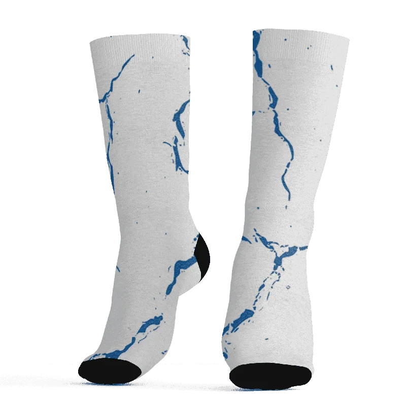 NastyJamz Industrial Blue 4s Socks Match Skeleton Y2k All-Over Print