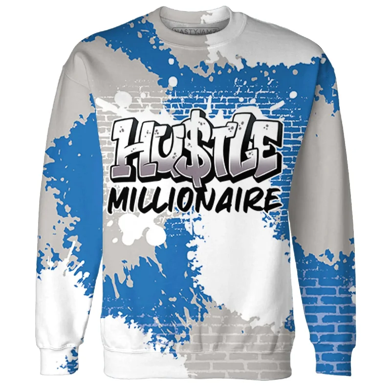 NastyJamz Industrial Blue 4s Sweatshirt Match Hustle Millionaire All-Over Print