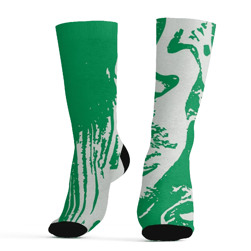 NastyJamz Lucky Green 5s Socks Match Hustle All Day All-Over Print