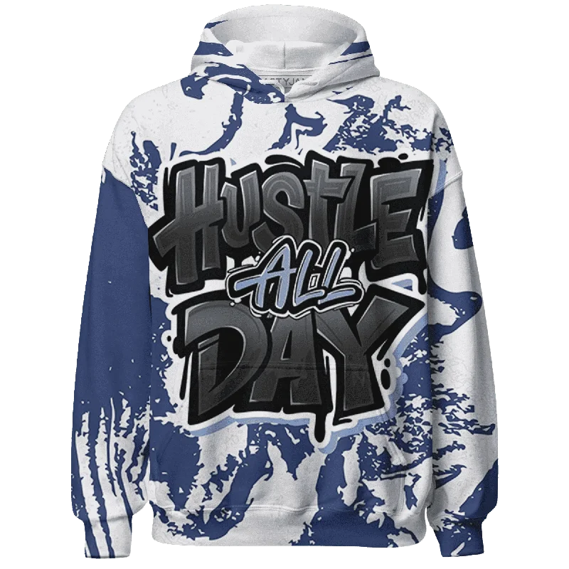 NastyJamz Midnight Navy 5s Hoodie Match Hustle All Day All-Over Print