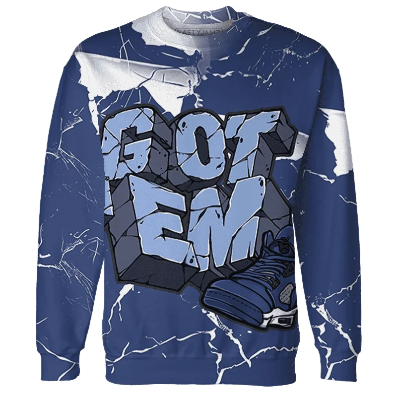 NastyJamz Midnight Navy 5s Sweatshirt Match Got Em All-Over Print