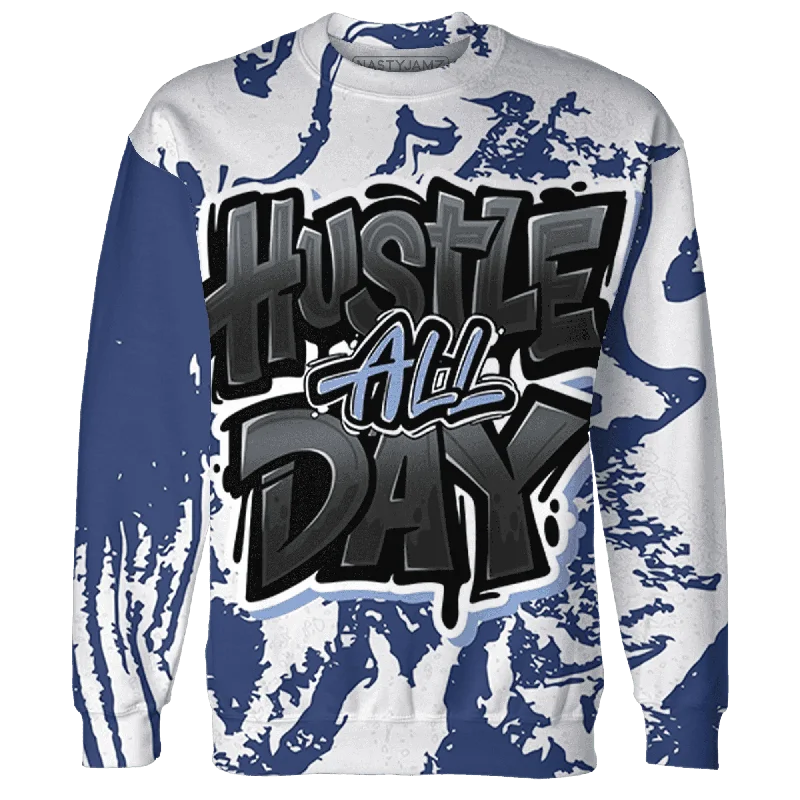 NastyJamz Midnight Navy 5s Sweatshirt Match Hustle All Day All-Over Print