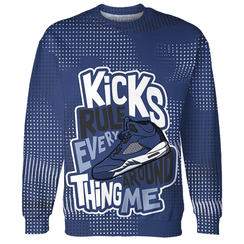 NastyJamz Midnight Navy 5s Sweatshirt Match Kicks Rule All-Over Print