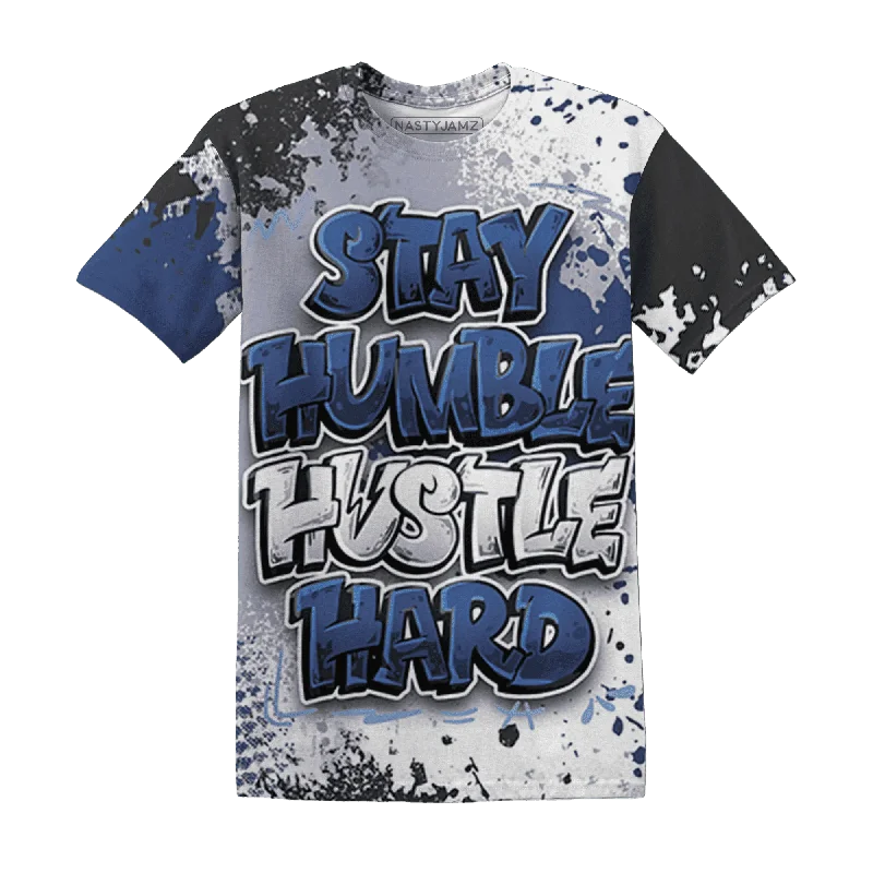 NastyJamz Midnight Navy 5s T-Shirt Match Stay Humble Hustle Hard All-Over Print