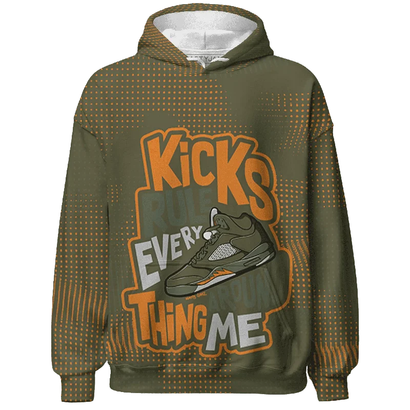 NastyJamz Olive 5s Hoodie Match Kicks Rule All-Over Print