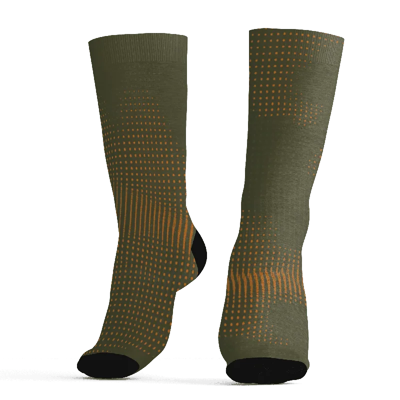 NastyJamz Olive 5s Socks Match Kicks Rule All-Over Print