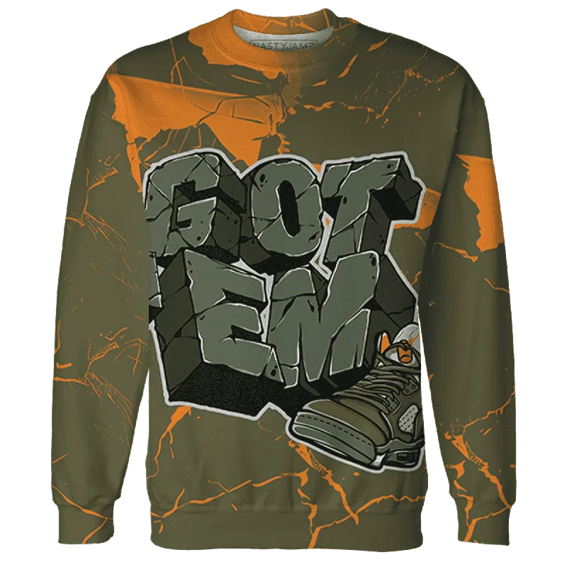 NastyJamz Olive 5s Sweatshirt Match Got Em All-Over Print