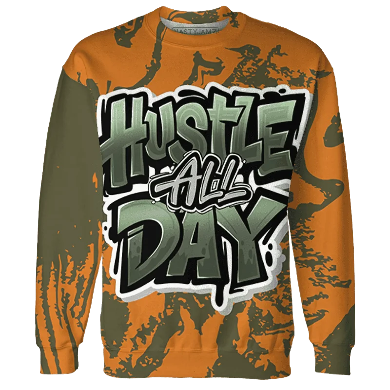 NastyJamz Olive 5s Sweatshirt Match Hustle All Day All-Over Print