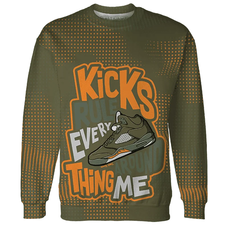 NastyJamz Olive 5s Sweatshirt Match Kicks Rule All-Over Print