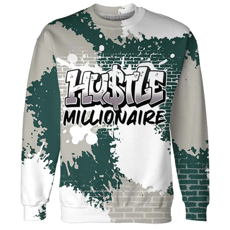 NastyJamz Oxidized Green 4s Sweatshirt Match Hustle Millionaire All-Over Print