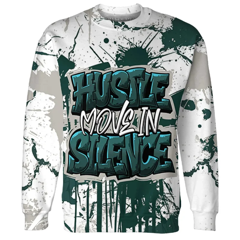 NastyJamz Oxidized Green 4s Sweatshirt Match Hustle Move In Silence All-Over Print